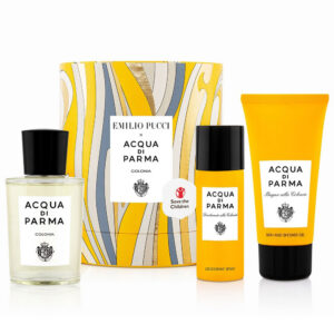 set acqua di parma: blu mediterraneo arancia di capri, eau de toilette, unisex, 75 ml + blu mediterraneo arancia di capri, body lotion, all over the body, 50 ml + blu mediterraneo arancia di capri, cleansing, shower gel, for all skin types, 40 ml
