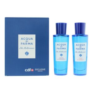 set acqua di parma: blu mediterraneo fico di amalfi, eau de toilette, unisex, 30 ml + blue mediterraneo mirto di panarea, eau de toilette, unisex, 30 ml