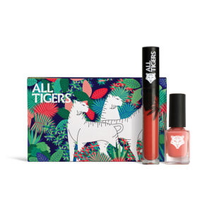 set all tigers: natural & vegan, liquid lipstick, 683, make your mark, 8 ml + natural & vegan, vegan, nail polish, 196, take your chance, 11 ml