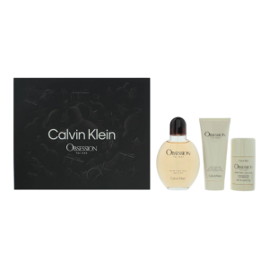 set calvin klein: obsession, eau de toilette, for men, 125 ml + obsession, anti sweat, deodorant stick, for men, 75 g + obsession, calming, after shave balm, 75 ml
