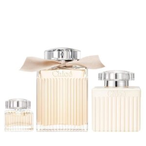 set chloe: chloe, eau de parfum, for women, 100 ml + chloe, eau de parfum, for women, 5 ml *miniature + chloe, body lotion, all over the body, 100 ml
