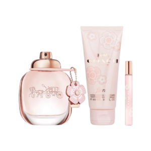set coach: floral, eau de parfum, for women, 90 ml + floral, eau de parfum, for women, 7.5 ml + floral, body lotion, all over the body, 100 ml
