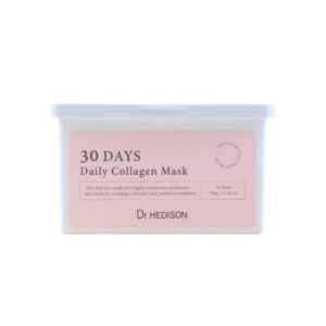 impostare, dr. hedison, 30 days daily collagen, vegano, idratazione intensa, maschera per il viso, viso, quotidiano, 30 pz, 320 g
