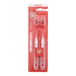 set duo, epl, arsenal, spazzolino da denti, rosso, 2 pz