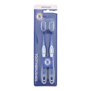 set duo, epl, chealsea, spazzolino da denti, blue and white, 2 pz