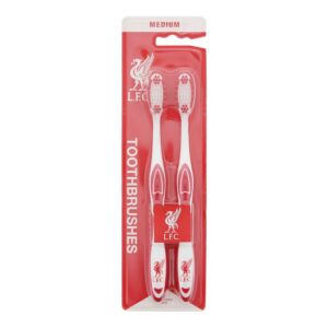 set duo, epl, liverpool, spazzolino da denti, bianco e rosso, 2 pz