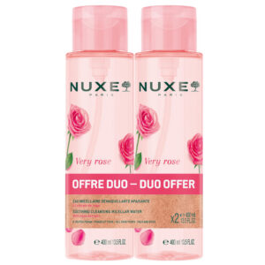 set duo, nuxe, very rose, pulizia e lenitivo, acqua micellare, per pelli sensibili, 2 pz, 400 ml
