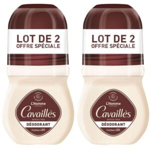 set duo, roge cavailles, l'homme, 48h protection, deodorante roll on, per uomini, 2 pz, 50 ml