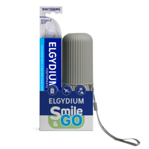set elgydium: anti plaque, plaque, toothpaste, 75 ml + whitening s, toothbrush