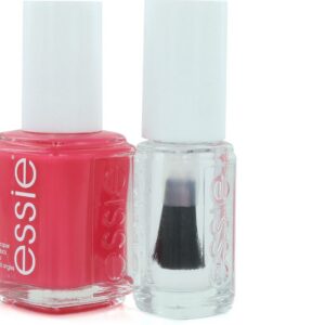 set essie: nail enamel, vegan, glossy shine finish, nail polish, 72, peach daiquiri, 13.5 ml + nail care good to go, top coat, nail strengthening lacquer, 5 ml