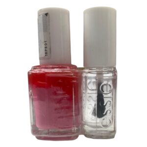 set essie: nail enamel, vegan, glossy shine finish, nail polish, 20, lovie dovie, 13.5 ml + nail care good to go, top coat, nail strengthening lacquer, 5 ml