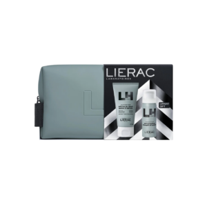set lierac: homme, moisturising, after shave balm, 75 ml + homme, hydrating, shaving foam, 50 ml + homme, zippered, gwp textile pouch