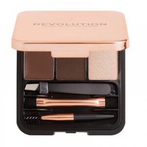 impostare, makeup revolution, brow sculpt, palette per sopracciglia, marrone scuro, 2.2 g