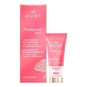 set nuxe: creme prodigieuse boost, recovery, night, balm, for face, 15 ml + prodigieuse boost, multi correction, gel cream, for face, 40 ml