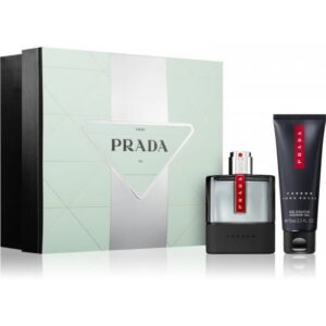 set prada: luna rossa carbon, eau de toilette, for men, 50 ml + luna rossa carbon, revitalized, shower gel, body, 75 ml