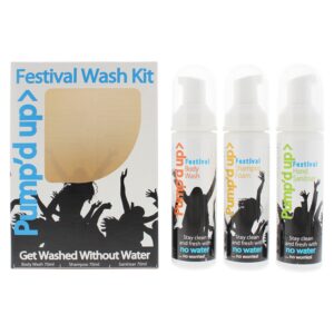 set pump'd up: festival, hydrating, body wash, 70 ml + festival, hydrating, foam, 70 ml + festival, cleansing, hand gel, 70 ml