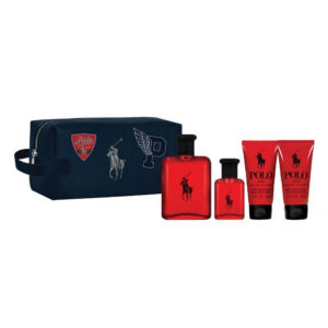 set ralph lauren: polo red, eau de toilette, for men, 125 ml + polo red, eau de toilette, for men, 40 ml + polo red, moisturizing, after shave balm, 50 ml + polo red, shower gel & shampoo 2 in 1, 50 ml