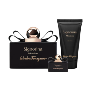 set salvatore ferragamo: signorina misteriosa, eau de parfum, for women, 50 ml + signorina misteriosa, eau de parfum, for women, 5 ml + signorina misteriosa, moisturizing, body lotion, 50 ml