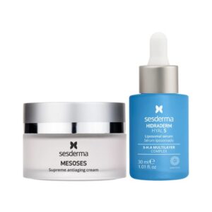 set sesderma: mesoses, anti aging, cream, for face, 50 ml + hydraderm hyal 5, ultra hydrating, serum, for face, 30 ml