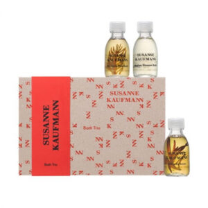 bath trio set susanne kaufmann: body care bath, for the senses, nourishing, bath oil, 30 ml + body care bath, mountain pine, relaxing, bath oil, 30 ml + body care bath, mallow blossom, nourishing, bubble bath, 30 ml