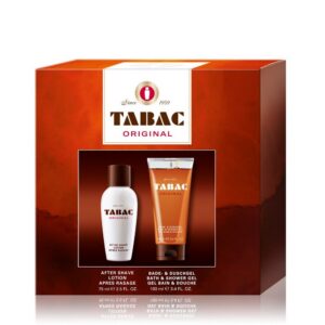 set tabac: original, after shave lotion, 75 ml + original, cleansing, shower gel, all over body, all skin types, 100 ml