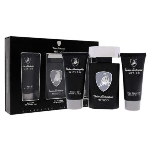 set tonino lamborghini: mitico, eau de toilette, for men, 125 ml + mitico, hydration, shower gel, all skin types, 100 ml + mitico, hydrating, after shave balm, 100 ml