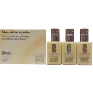 set trio, clinique, dramatically different face care, senza parabeni, idratante, giorno & notte, gel, per il viso, 3 pz, 125 ml