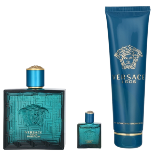 set versace: eros, eau de toilette, for men, 100 ml + eros, eau de toilette, for men, 5 ml + eros, shower gel, for all skin types, 150 ml