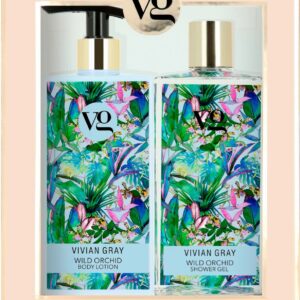 set vivian gray: wild orchid, cleansing and hydrating, shower gel, for all skin types, 350 ml + wild orchid, hydrating, body lotion, 350 ml