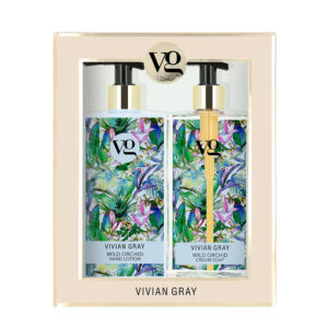 set vivian gray: wild orchid, hydrating, hand lotion, 350 ml + wild orchid, cleansing, liquid soap, 350 ml