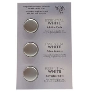 set yonka: correcteur cible, anti spot, cream, for face ml *sample + lumiere, anti spot, day & night, cream, for face, 1 ml *sample + essential white, anti spot, day & night, cream, for face, 0.5 ml *sample
