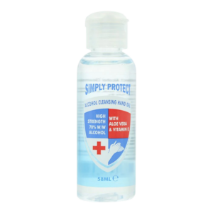 simply protect, simply protect, alcol, antibatterico, gel per le mani, 58 ml