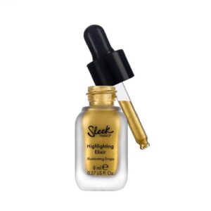 sleek makeup, elixir, gocce illuminanti liquide, per spalle & décolleté, oro, 8 ml
