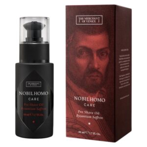 the merchant of venice, byzantium saffron, olio d'oliva, idratante e ammorbidente, olio pre rasatura, 50 ml