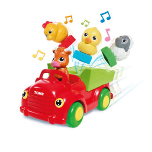 tomy, sort n pop, amici del cortile, macchinina, 12+ mesi