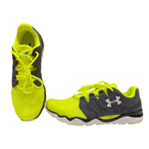 under armour, micro g optimum, scarpe sportive, grigio/neon, per uomini, 8/42,5