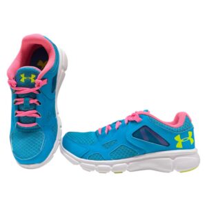 under armour, thrill, corsa, scarpe sportive, blu/rosa/giallo, per uomini, 4/38