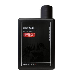 uppercut deluxe, 3 in 1 wash, shampoo per capelli, pulizia, idratazione, 240 ml