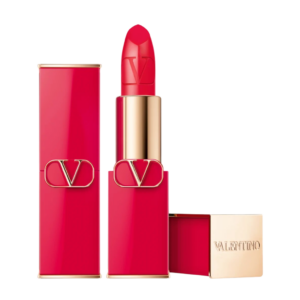 valentino, rosso, finitura satinata, rossetto cremoso, 404r, ricaricabile, 3.5 g