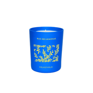velvetvelo, rue des mimosas, candela profumata, 185 g