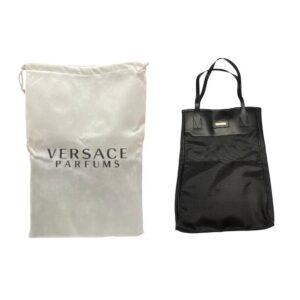 versace, versace, borsa in tessuto, borsa a mano, nero, per le donne