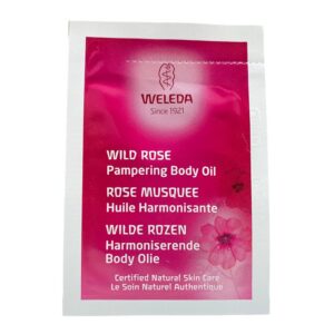 weleda, wild rose, petali di rosa, idratante & riparatore, olio per il corpo, giorno, 2 ml *campione