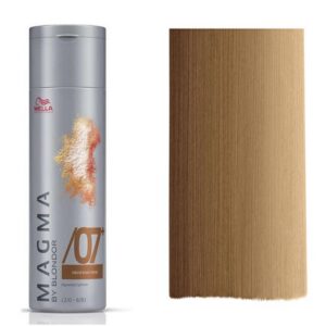 wella professionals, magma by blondor, crema colorante tonalizzante per capelli, /07+ dark chestnut, per tecniche di laminazione e a mano libera, 120 g