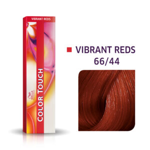 wella professionals, color touch, senza ammoniaca, tintura per capelli semi permanente, 66/44 dark blonde intensive red, 60 ml