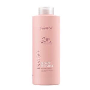 wella professionals, invigo blonde recharge, pigmenti colorati, shampoo colorante, per capelli biondi, cool blonde, 1000 ml