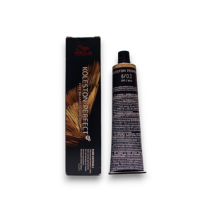 wella professionals, koleston perfect me+, tinta per capelli permanente, 8/03 light blond natural golden, 60 ml