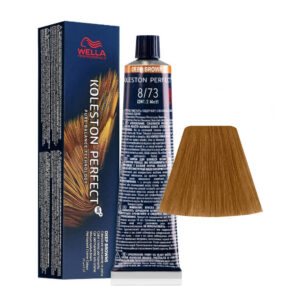 wella professionals, koleston perfect me+, tinta per capelli permanente, 8/73 light blond golden chestnut, 60 ml