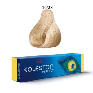 wella professionals, koleston perfect, tinta per capelli permanente, 10/38 bright light blonde golden blue, 60 ml