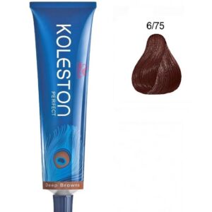 wella professionals, koleston perfect, tinta per capelli permanente, 6/75 dark blonde chestnut mahogany, 60 ml