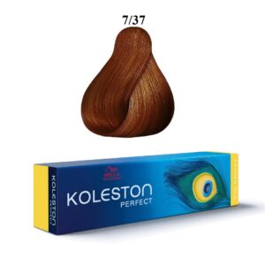 wella professionals, koleston perfect, tinta per capelli permanente, 7/37 medium blonde golden brown, 60 ml